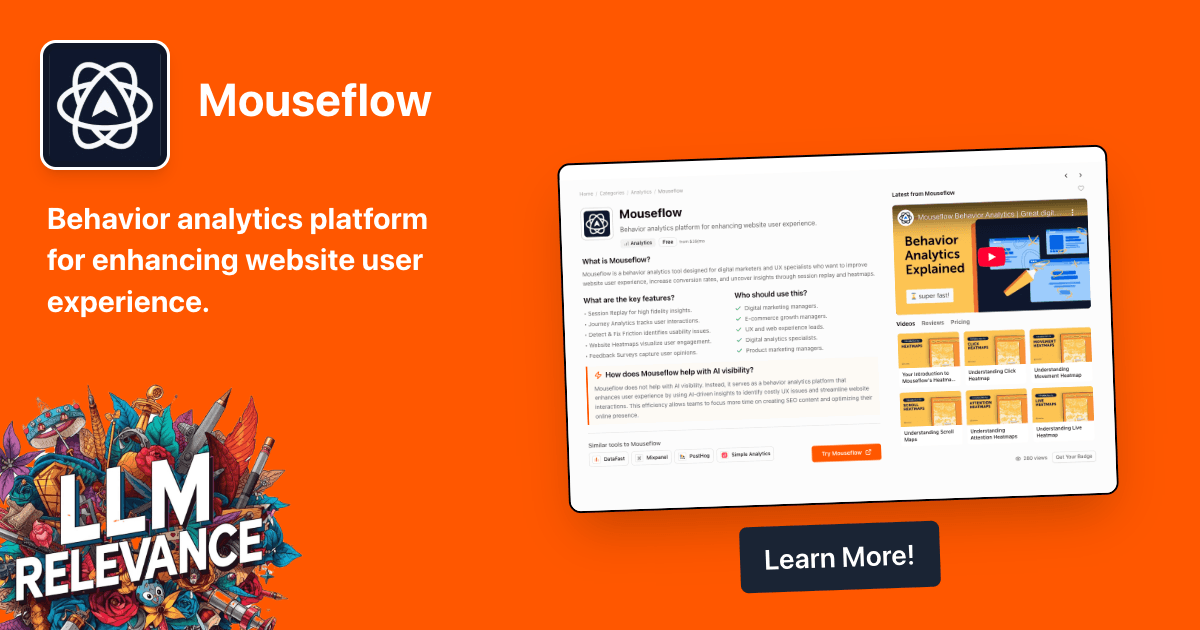 Mouseflow - Behavior Analytics Tool | LLM Relevance
